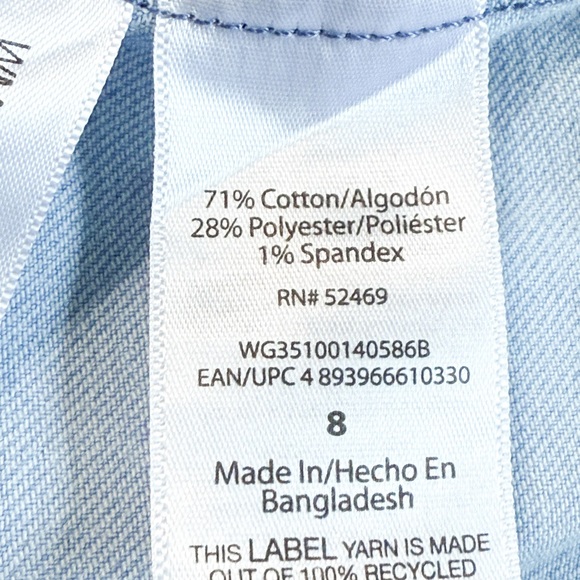 Wonder Nation Girls Blue Straight Leg Cargo Jeans Size 8 Adjustable Kids Denim - Picture 12 of 16